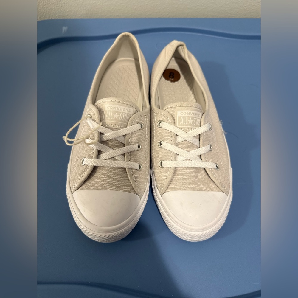 Converse Chuck Taylor All Star Ballet Lace slip-on sneakers white light brown